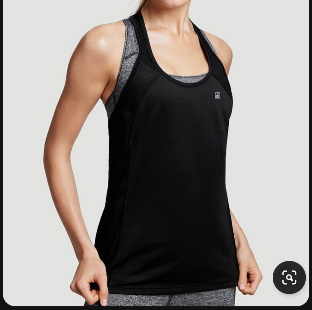 VICTORIA SPORT VSX Racerback Black Athletic Tank Top ** Small ** EUC!!!